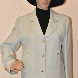 Vintage Classic Fouks Light Green French Blazer Jacket US8/FR40